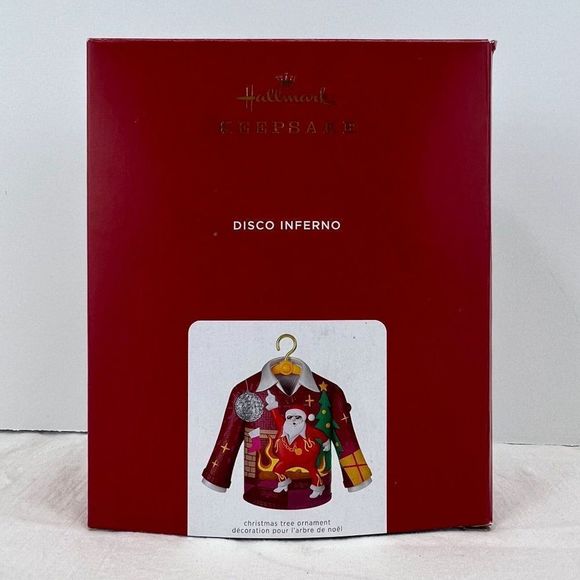 Hallmark Other - Hallmark 2021 Disco Inferno Santa Ugly Christmas Sweater Ornament Magic Sound